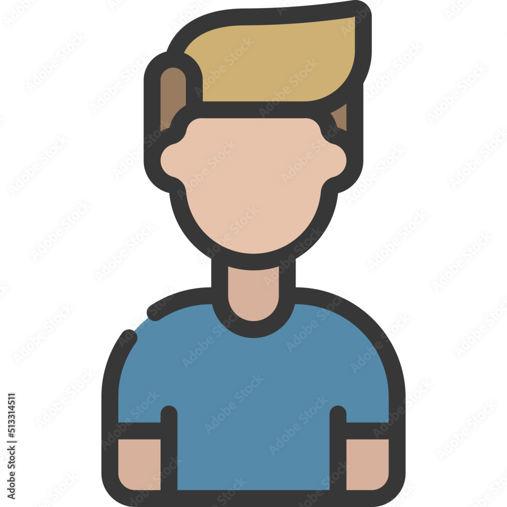 Cool Hair Man Icon Cool Hair Man Icon