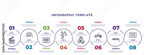 infographic template with icons and 8 options or steps. infographic for concept. included ,