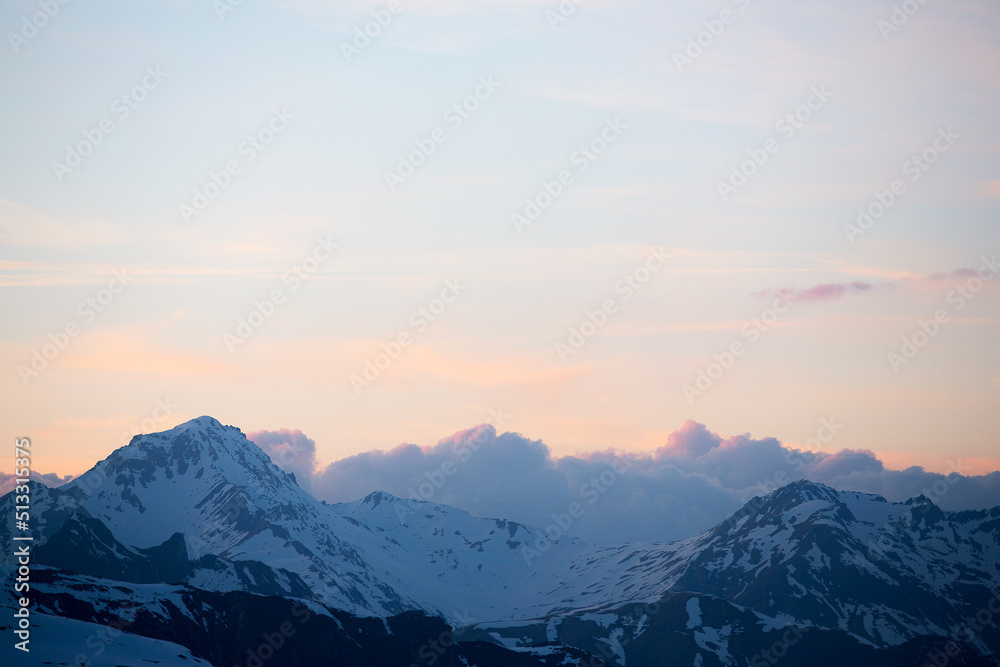 Fototapeta premium Vue depuis la station de ski de Val Thorens.
