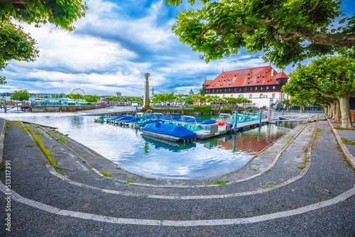 Town of Konstanz on Bodensee lake scenic waterfront view