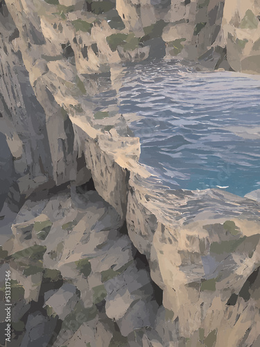 painting cliffs at the ocean