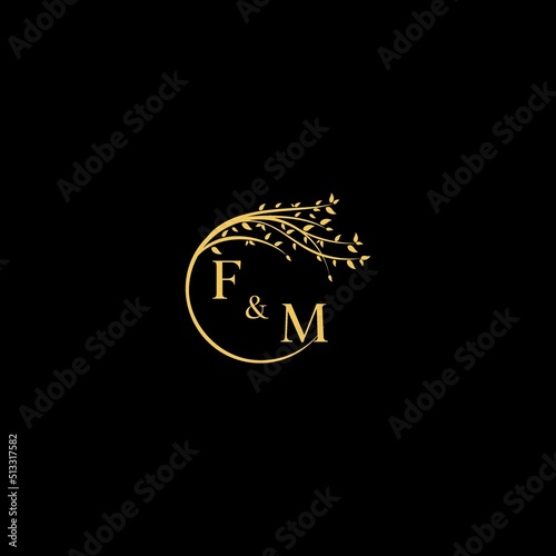 FM nature theme logo initial concept with high quality logo design