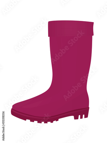 Purple  rubber boots. vector illustration