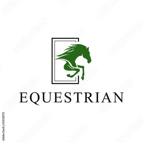 equestrian Horse racing logo template