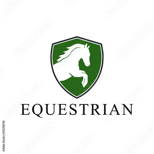 equestrian Horse racing logo template