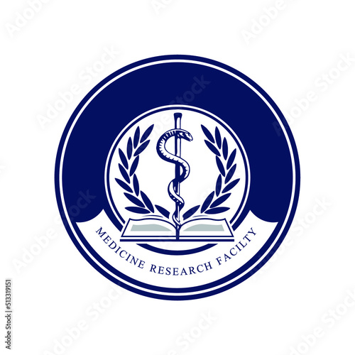 Medical caduceus logo symbol vector, editable name