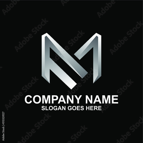 Outstanding professional elegant trendy awesome artistic black and white color MF FM initial based Alphabet icon logo.