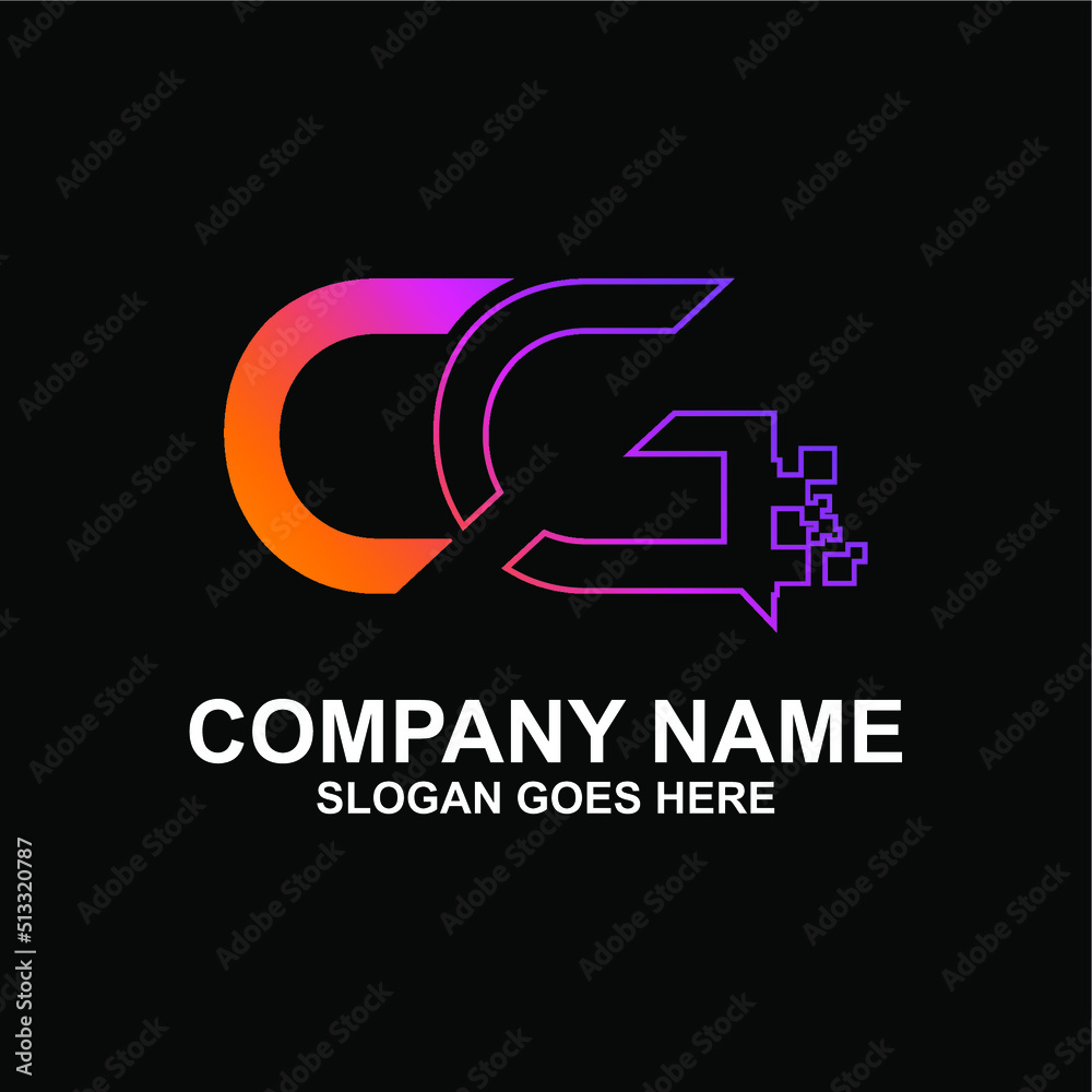 CG tech company linked letter logo CG tech company linked letter logo