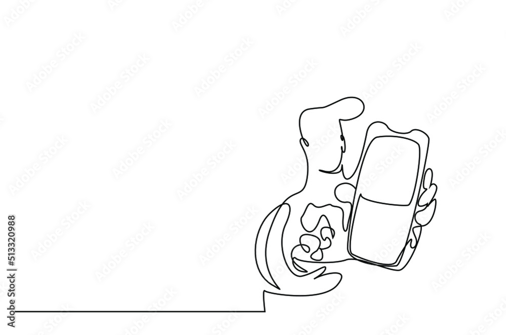 online food ordering concept. a man stands with a pos machine and groceries online ordering background online food ordering concept. a man stands with a pos machine and groceries online ordering background