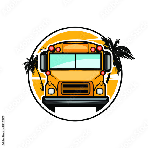 school bus vector logo editable