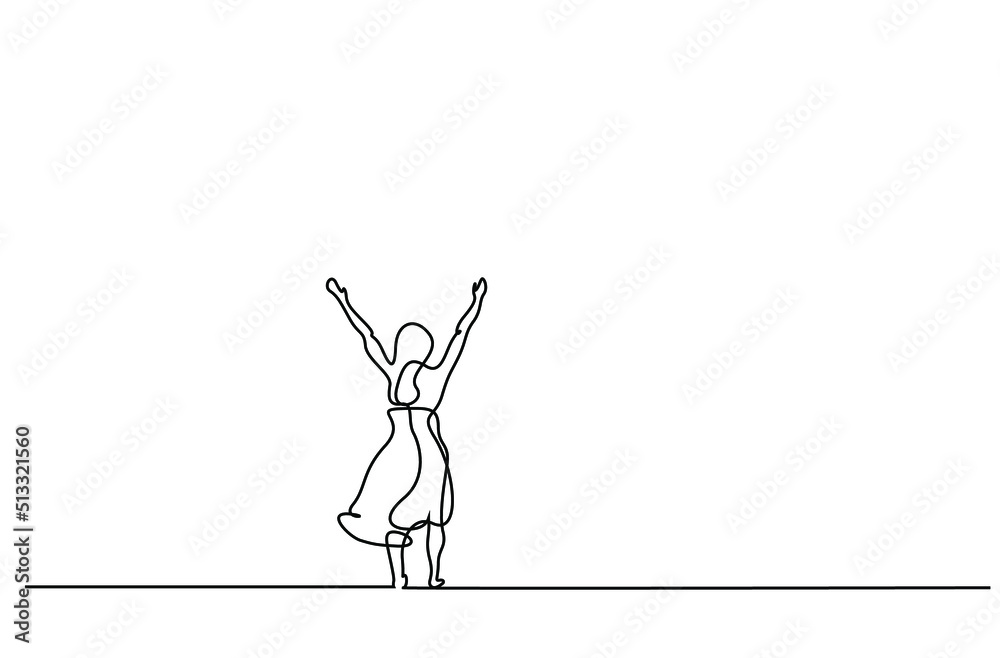 back view of woman raising her arms in relax way in nature back view of woman raising her arms in relax way in nature