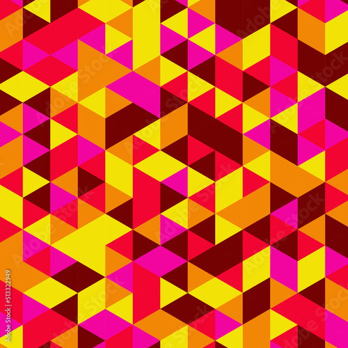 Vector abstract geometric cube and triangle angular colorful pattern. Background for layout design and poster.