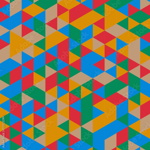 Vector abstract geometric cube and triangle angular colorful pattern. Background for layout design and poster.