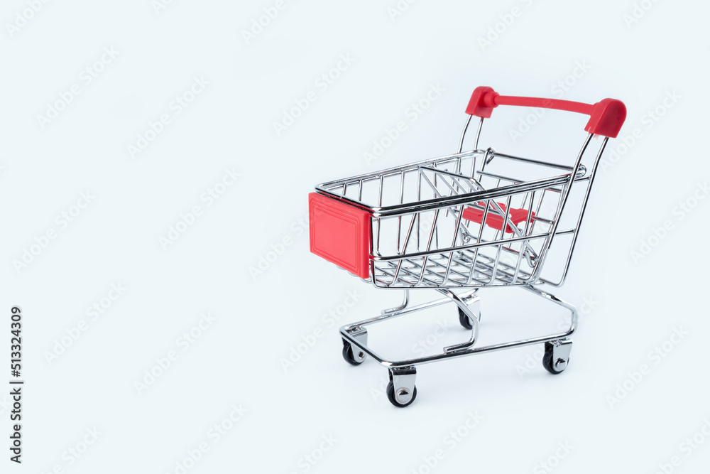 Shopping trolley cart isolated on white background. Empty Shopping Cart Shopping trolley cart isolated on white background. Empty Shopping Cart