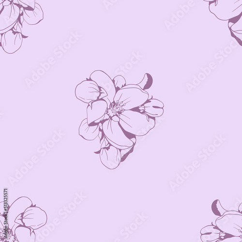Floral seamless pattern design for fabric or wallpaper print. Flower vector textile decoration. Nature background.