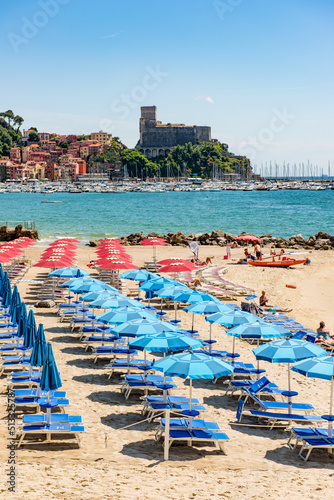 Beach views in Lerici, Italy.
