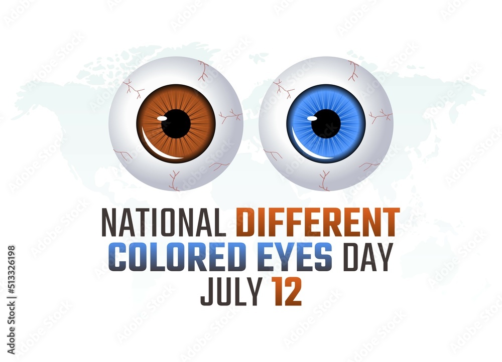 vector graphic of national different colored eyes day good for national