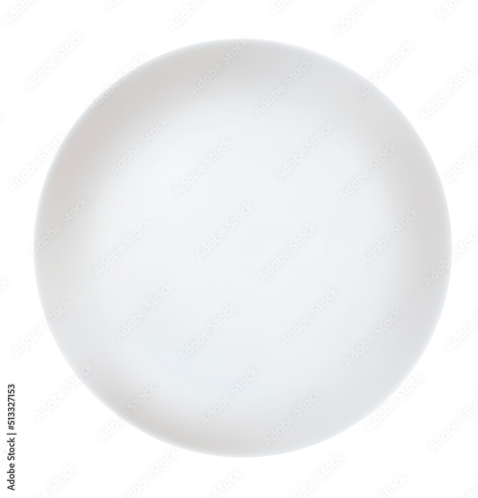 Empty ceramic round plate isolated on white background. View from above. Empty ceramic round plate isolated on white background. View from above.