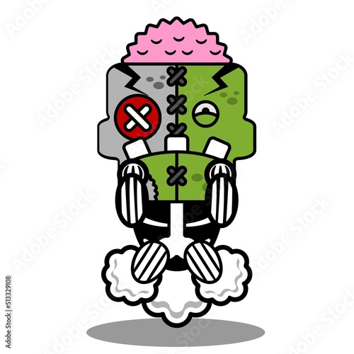 cartoon character costume vector illustration
rocket fart cute zombie doll mascot