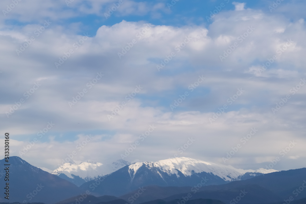 mountains and clouds