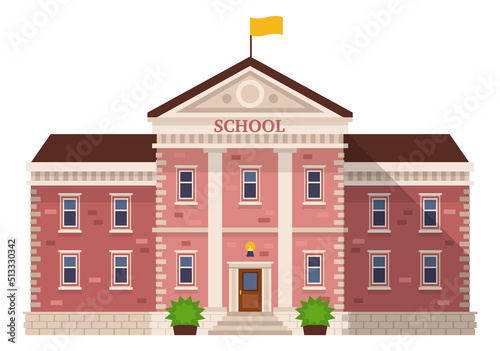 School icon. Children education symbol. Building front