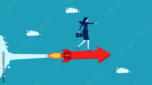 Fast arrows on rockets. Anticipating future business growth. business concept vector