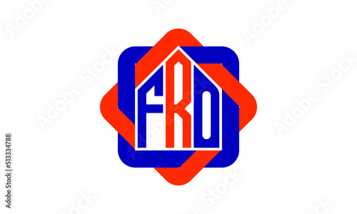 FRO three letter real estate logo with home icon logo design vector template | construction logo | housing logo | engineering logo | initial letter logo | minimalist logo | property logo |