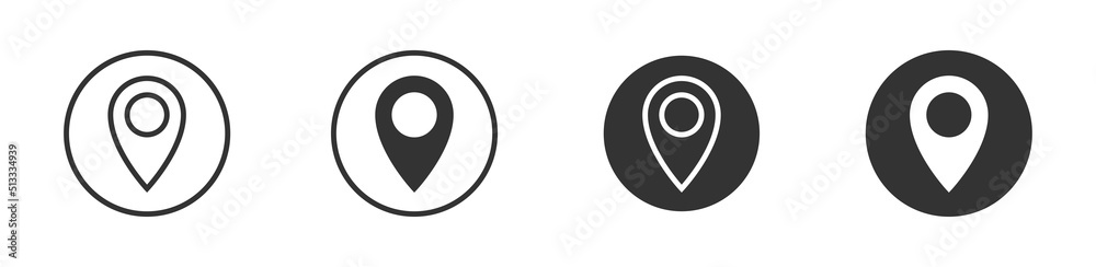 Pin point icon. Positioning on the map. Vector illustration.