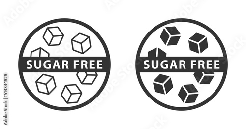 Sugar free icon. Food packaging decoration element for healthy natural organic nutrition. Vector illustration.