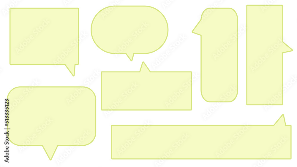 collection set of cute yellow speech bubble, conversation box, frame talk, chat box, and message box illustration on white background perfect for your design collection set of cute yellow speech bubble, conversation box, frame talk, chat box, and message box illustration on white background perfect for your design
