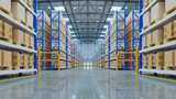 Empty warehouse in logistic center.