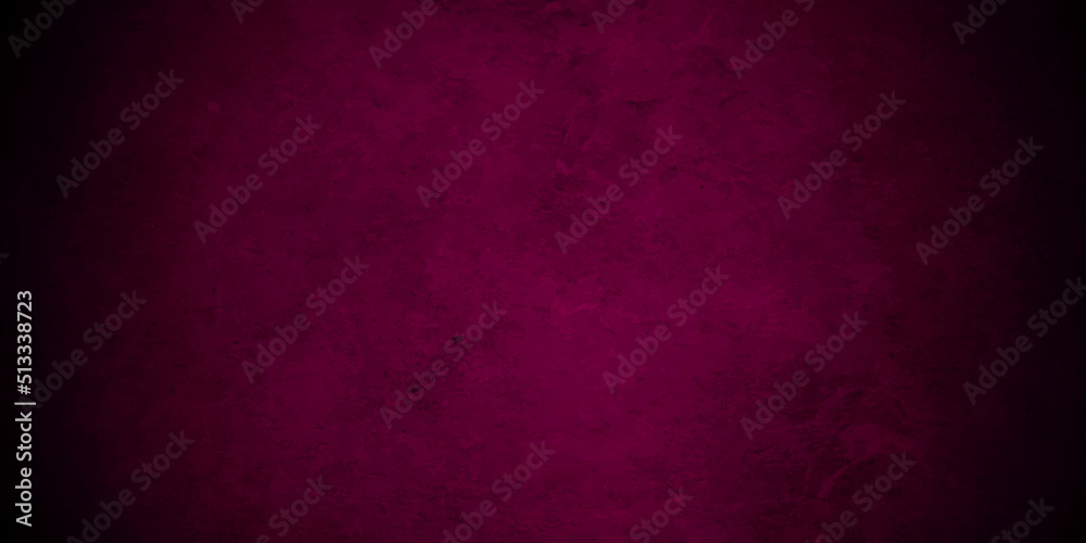 Dark purple and black grunge textured concrete backdrop background. Panorama dark red slate background or texture. Vector red concrete texture. Stone wall background.