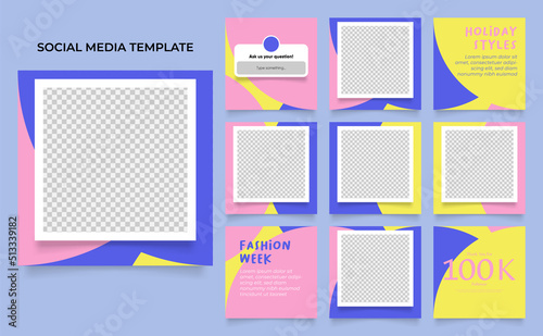 social media template banner fashion sale promotion. fully editable instagram and facebook square post frame puzzle organic sale poster