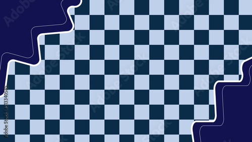 cute aesthetic blue checkerboard, gingham, plaid, checkers pattern frame background illustration, perfect for wallpaper, backdrop, postcard for your design