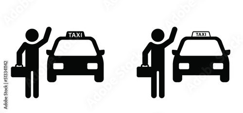 Foto Passenger waving taxi