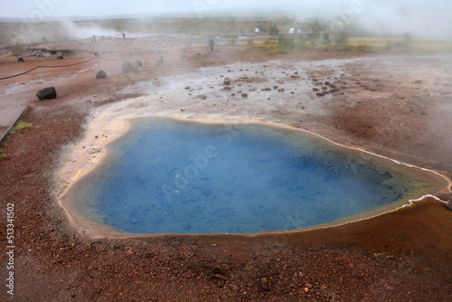 Haukadalur - the Geysirs Vallye - tourist attraction in Golden Circle of Iceland