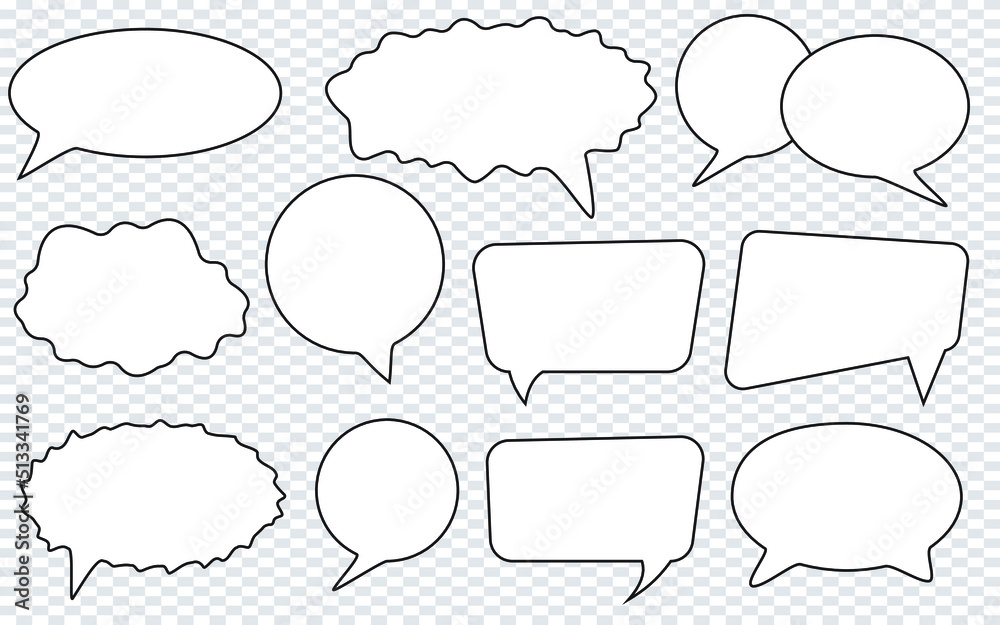 Fototapeta premium Big set of speech bubbles, Retro empty comic bubbles, Stickers, Vector