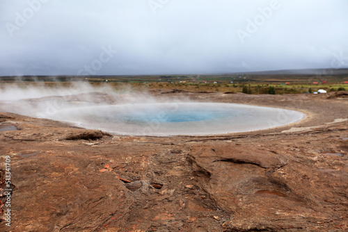 Haukadalur - the Geysirs Vallye - tourist attraction in Golden Circle of Iceland