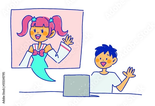 バーチャルユーチューバー　Vチューバー　配信　イラスト
