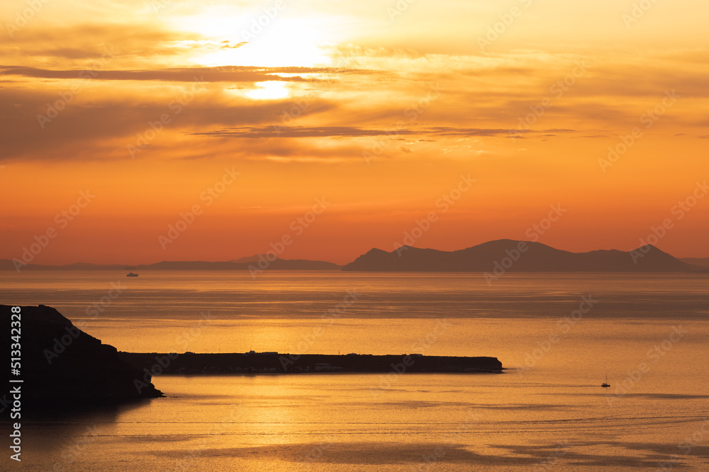 Santorini, Greece - Oia at sunset, panorama Santorini, Greece - Oia at sunset, panorama