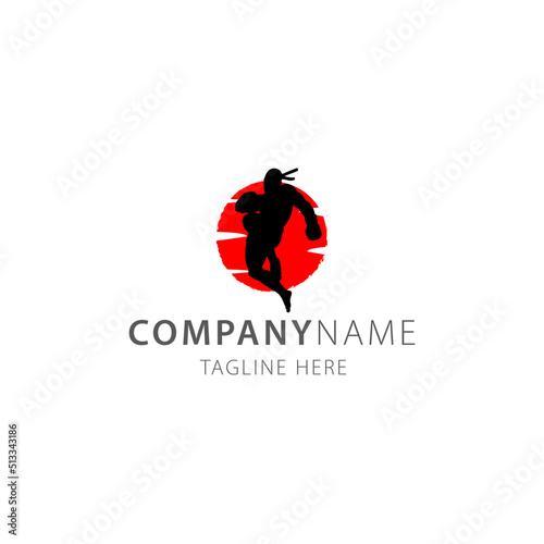 silhouette thai boxing muaythai logo vector