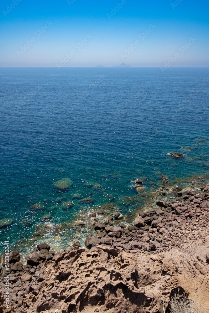 View from lighthouse off Akrotiri, Santorini island, Greece View from lighthouse off Akrotiri, Santorini island, Greece