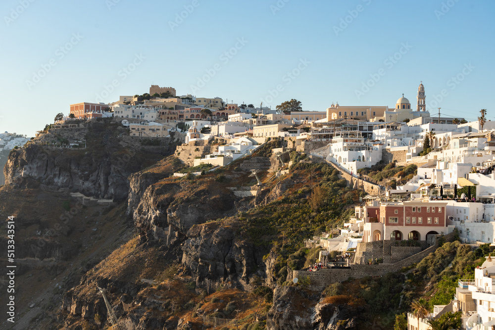 Naklejka premium Beautiful Santorini island at sunset, Greece