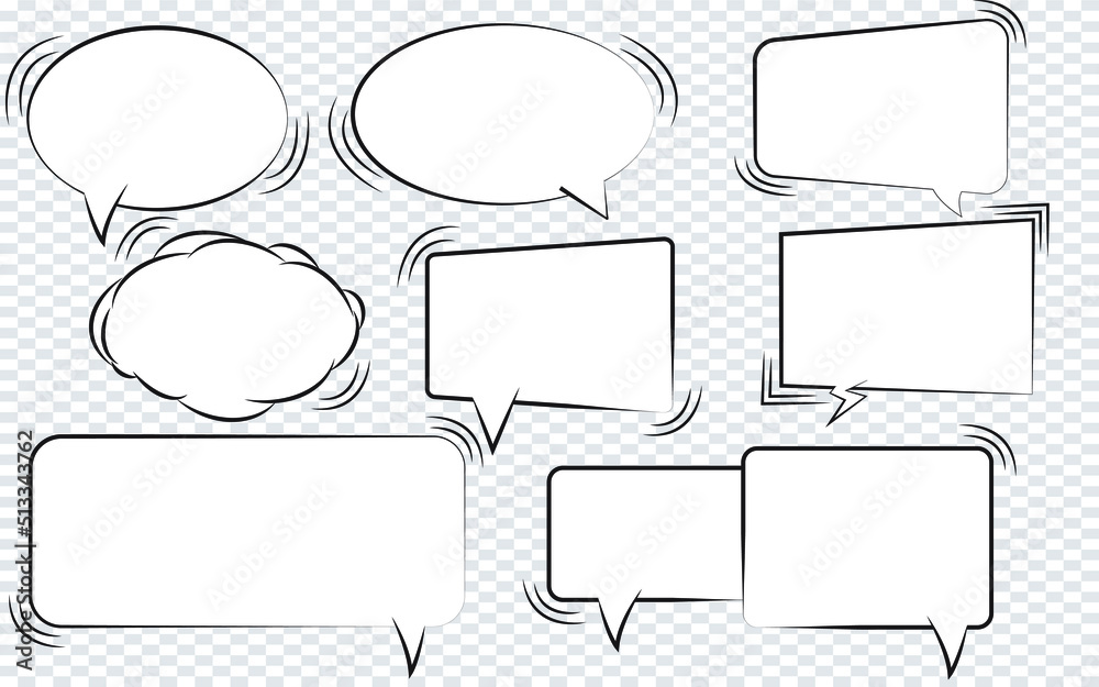 Fototapeta premium Vector illustration of a collection of cartoon style speech bubbles