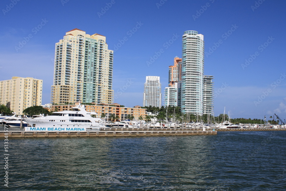downtown Miami landscape, many buildings