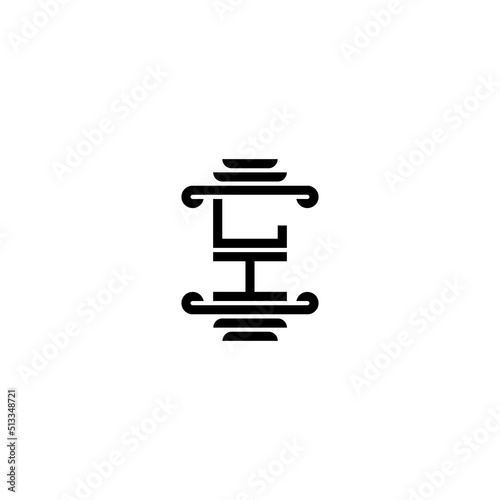 LI pillar concept logo initial concept with high quality logo design