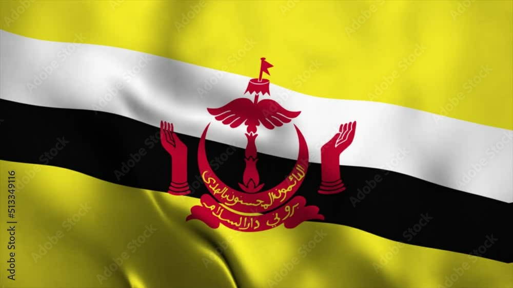 animation video flag independen day of brunei darussalam