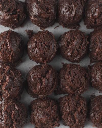 Wallpaper Mural Scoops of double chocolate chip cookie dough, edible cookie dough, raw cookie Torontodigital.ca