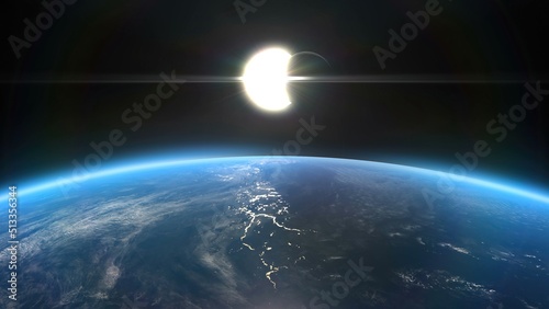 3D Rendering of Solar Eclipse From Space