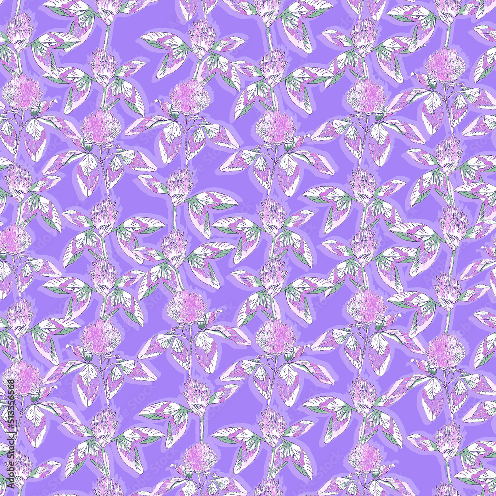 Abstract seamless pattern with hand drawn clover Abstract seamless pattern with hand drawn clover